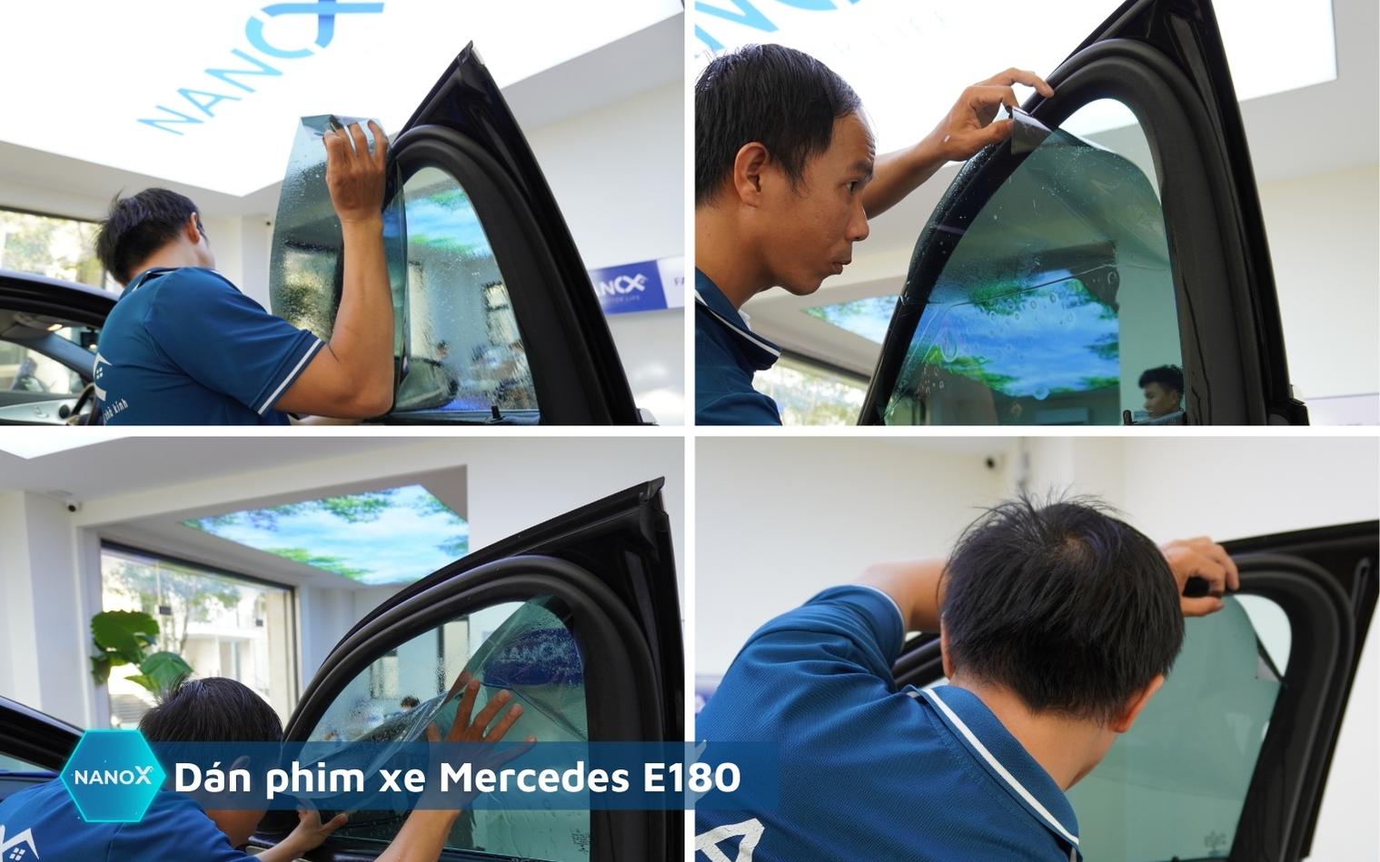 Kính sườn 35 Dán phim cách nhiệt kính cửa sổ xe Mercedes E180
