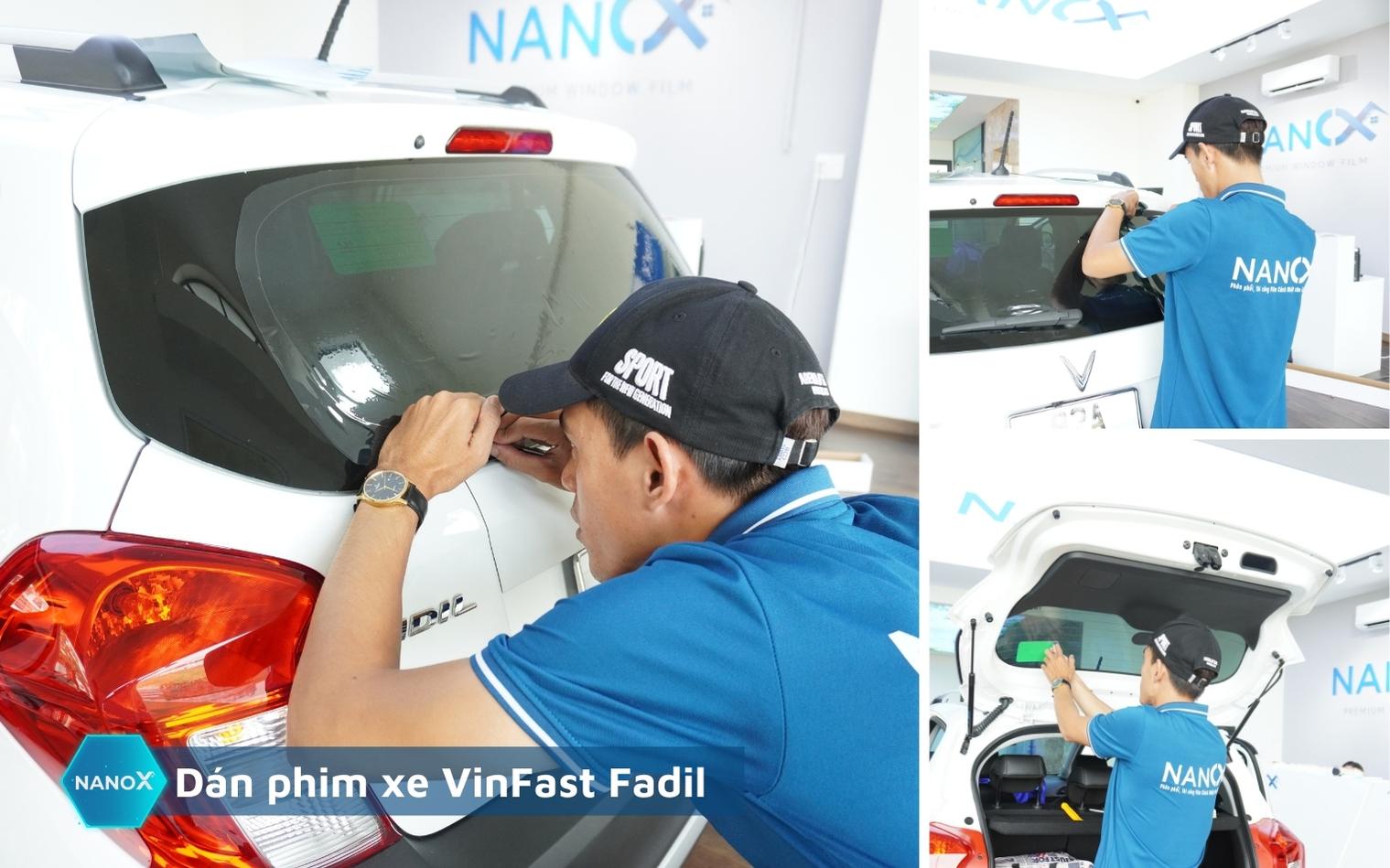 Kính hậu 35 Dán phim cách nhiệt kính hậu Vinfast Fadil