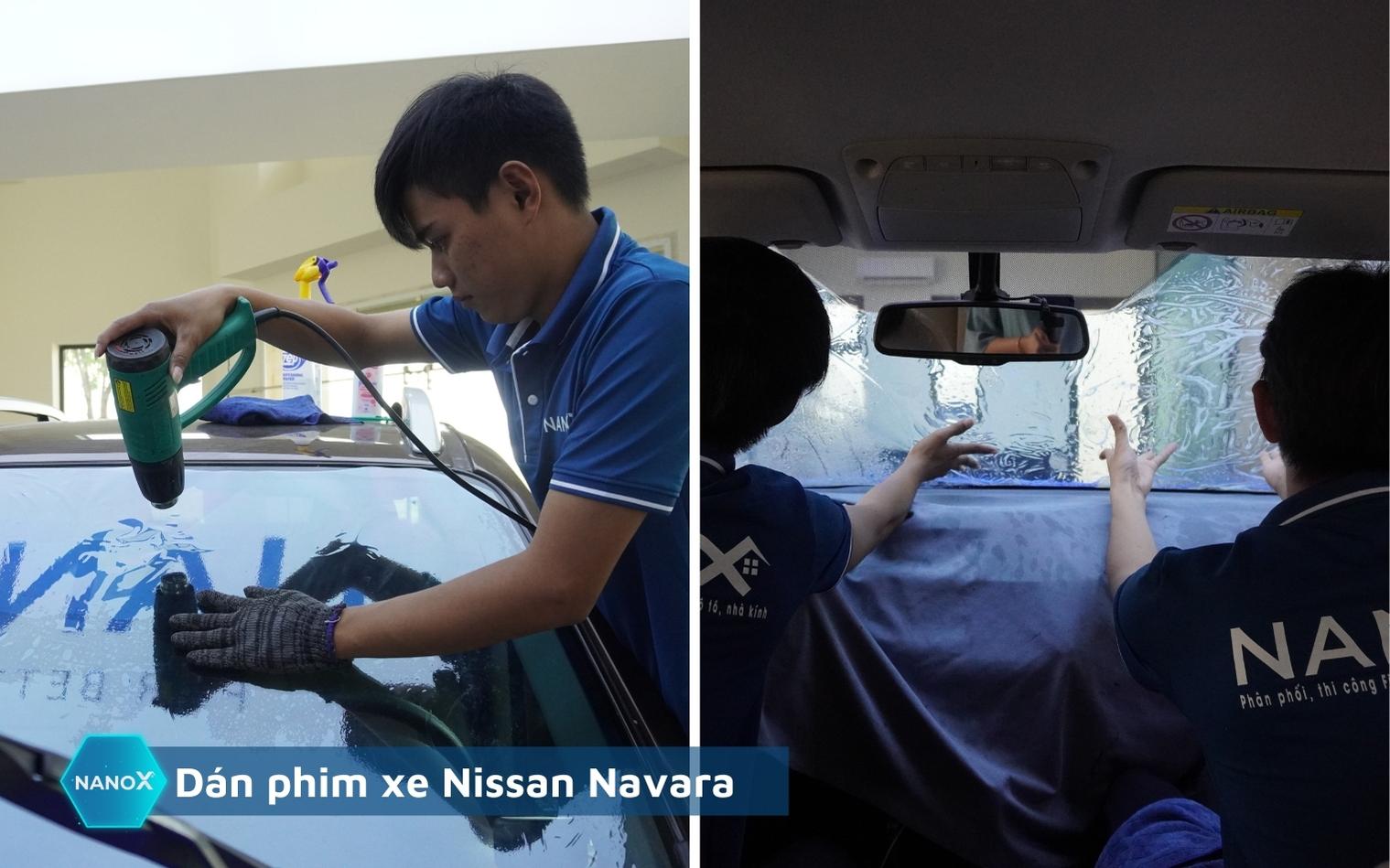 Dán phim cách nhiệt kính lái xe Nissan Navara