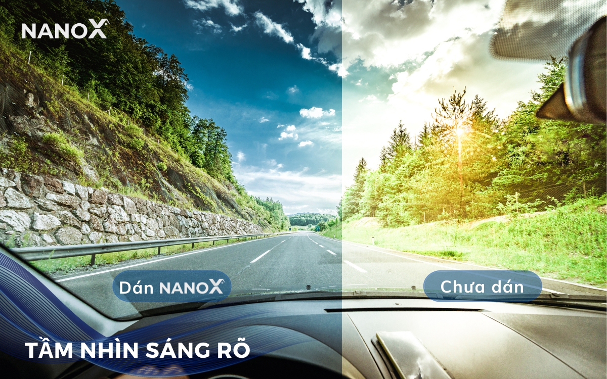 Dòng phim cách nhiệt kính lái ô tô của NanoX được thiết kế giảm chói loá hiệu quả