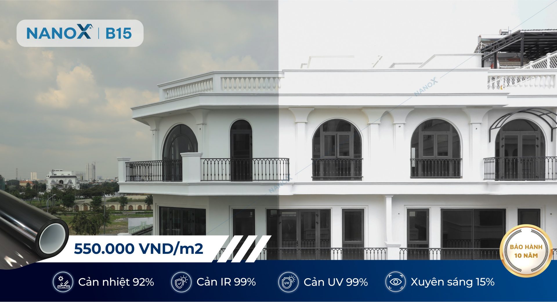 Mã phim cách nhiệt nhà kính NanoX Ice-con B15