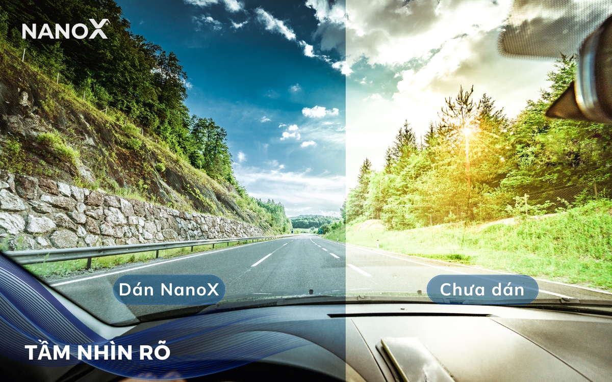 Phim dán kính lái xe ô tô NanoX có tác dụng giảm chói loá hiệu quả