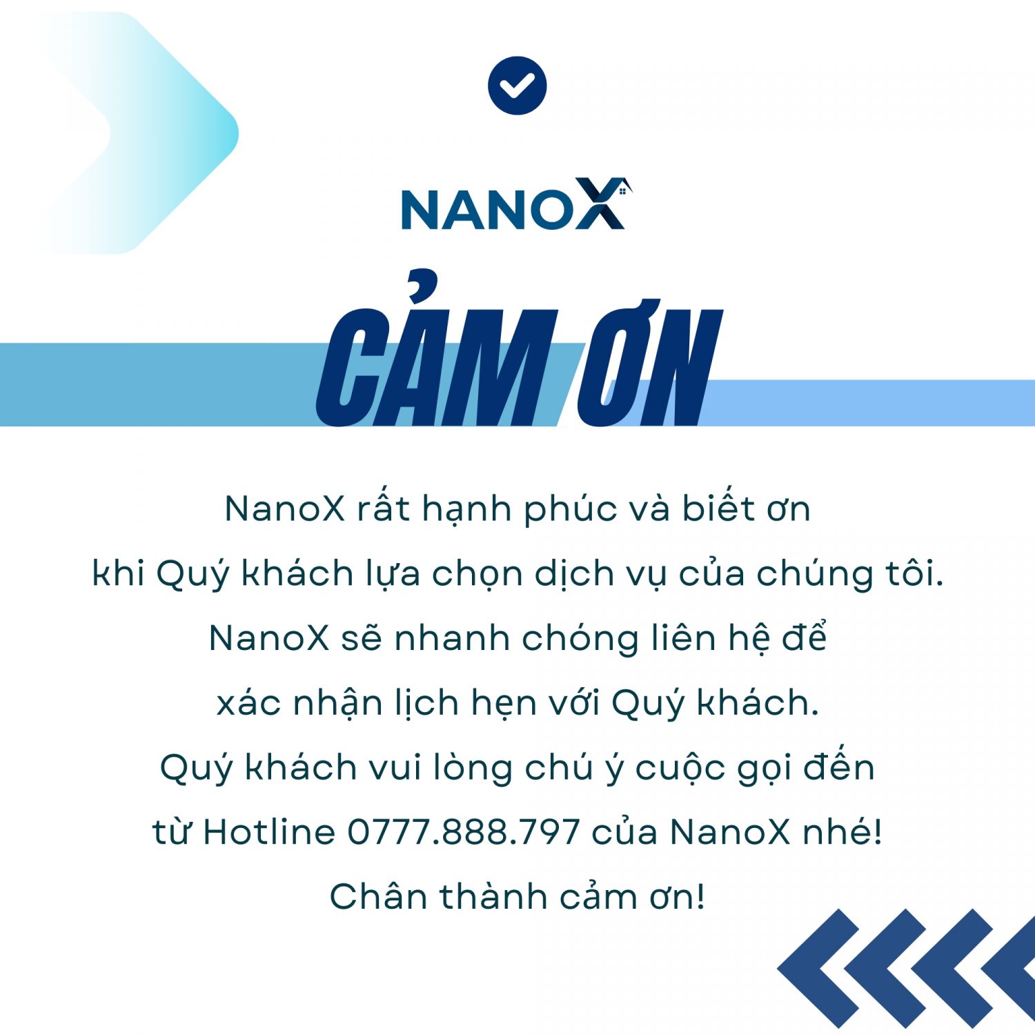 NanoX cảm ơn