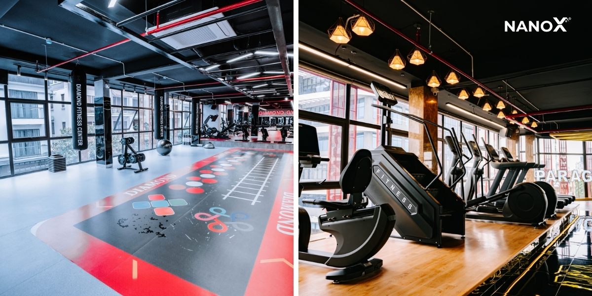 dán phim cách nhiệt phòng tập domino gym fitness - nanox 