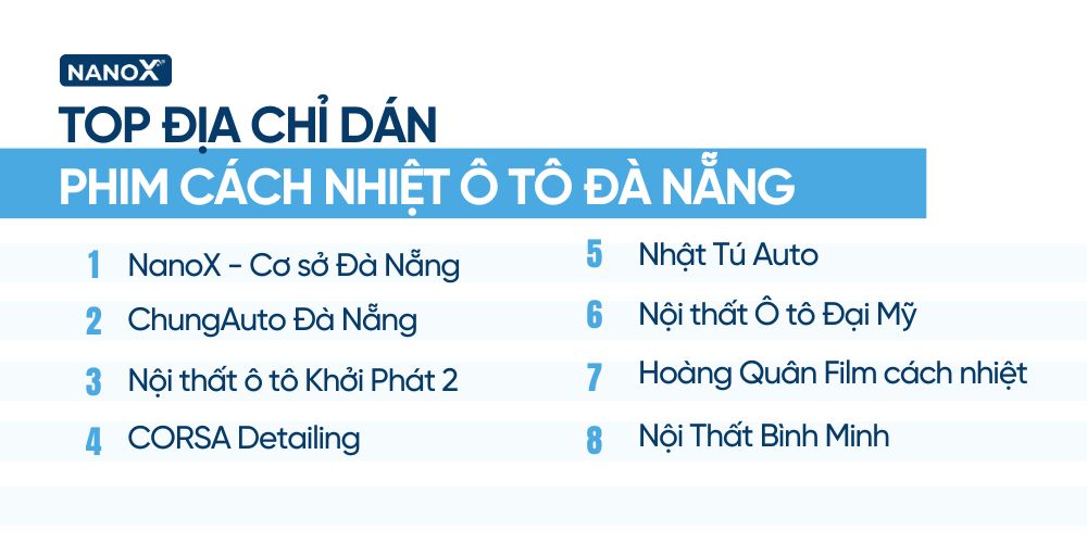 Top địa chỉ dán phim cách nhiệt ô tô Đà Nẵng