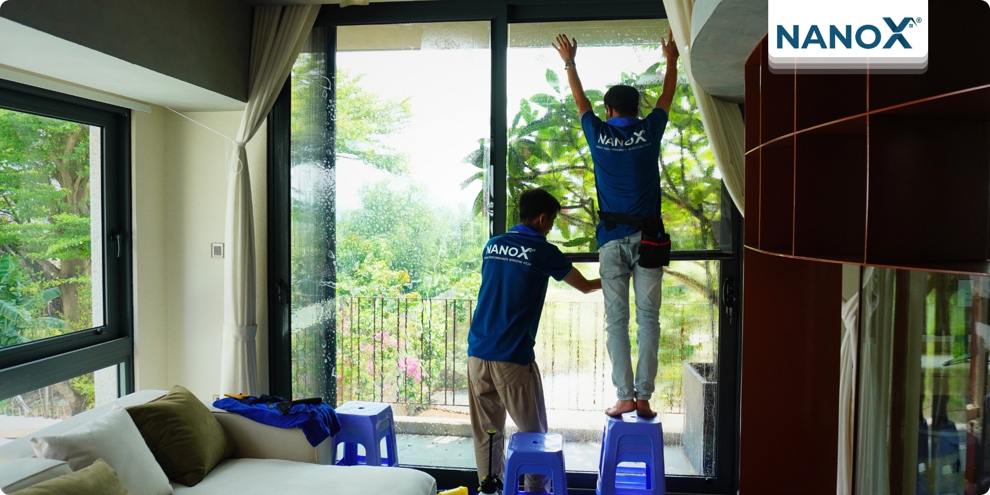 Dán phim cách nhiệt nhà phố khu dân cư Phú Hữu