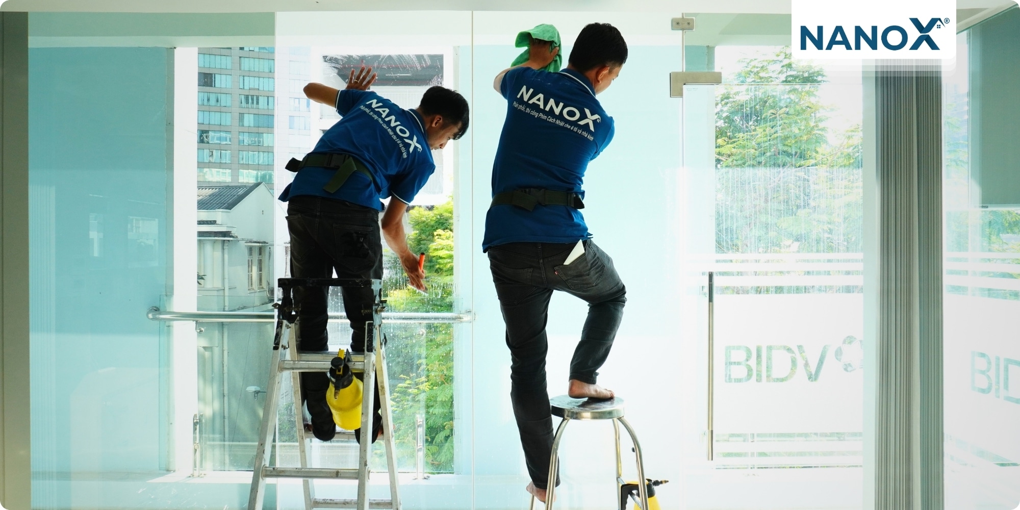 Dán phim cách nhiệt văn phòng ngân hàng BIDV