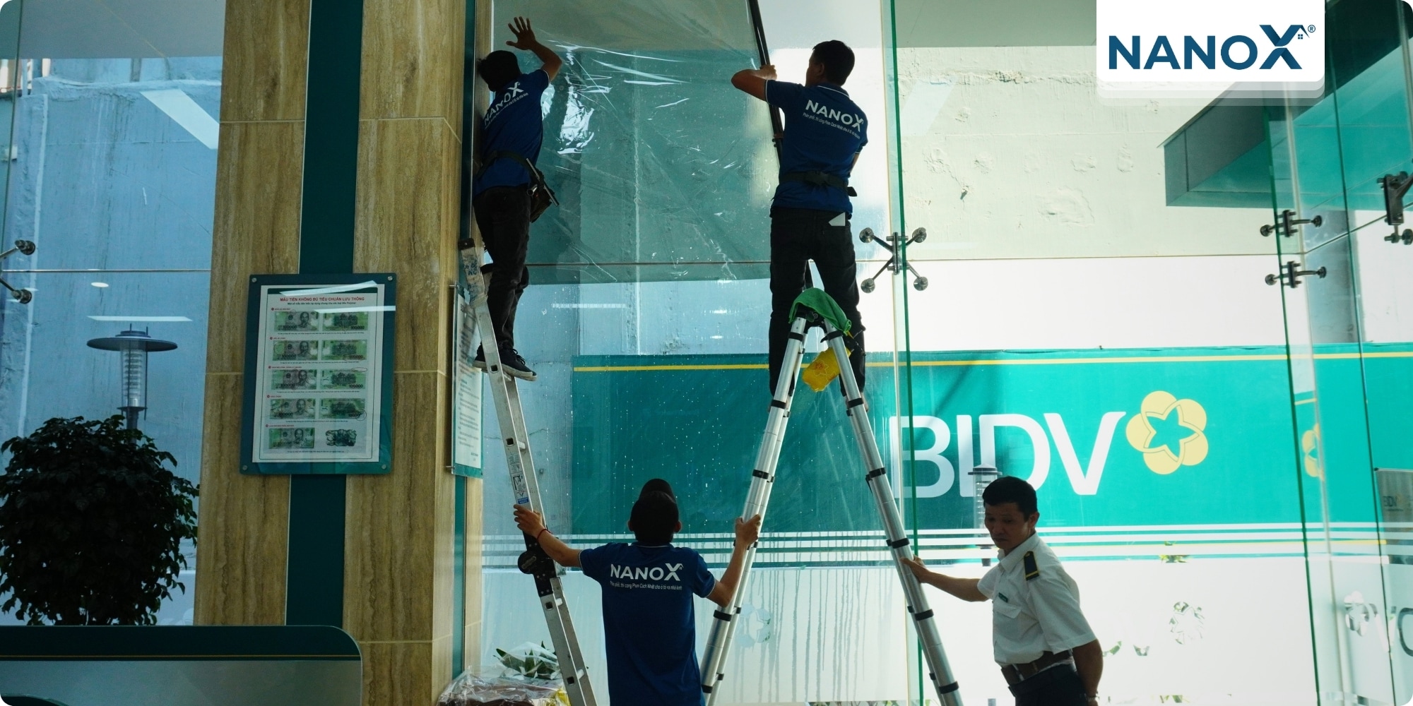 Dán phim cách nhiệt văn phòng ngân hàng BIDV