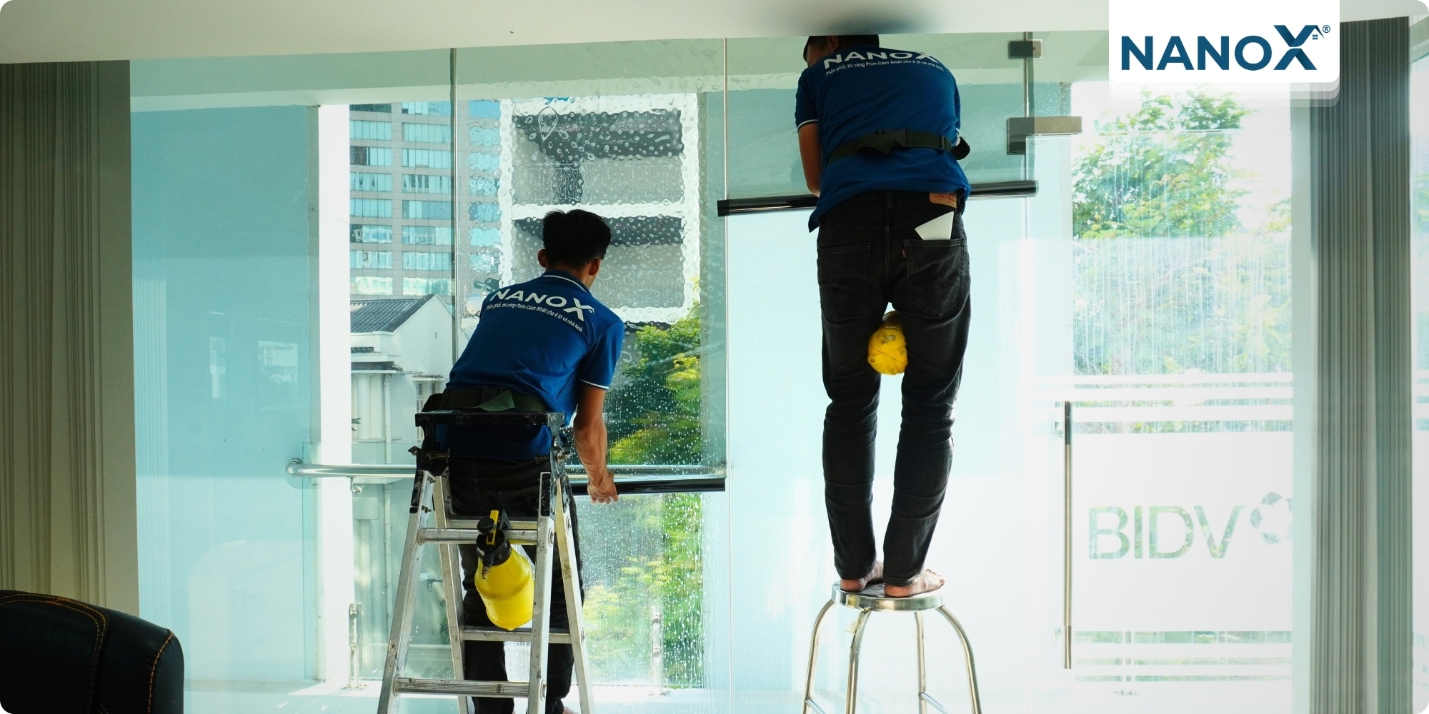 Dán phim cách nhiệt văn phòng ngân hàng BIDV