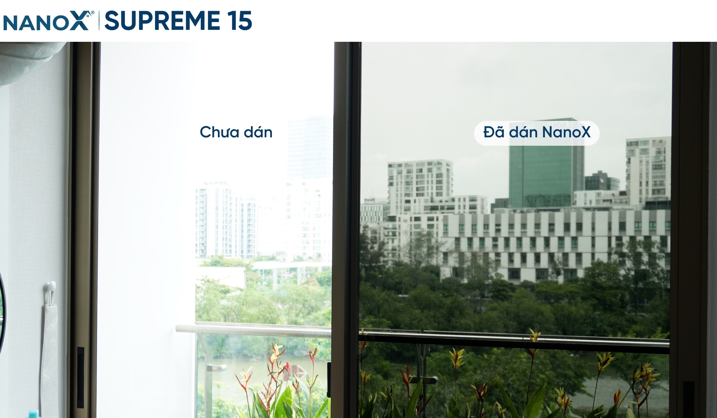 Hình ảnh thi công thực tế mã phim NanoX Supreme 15
