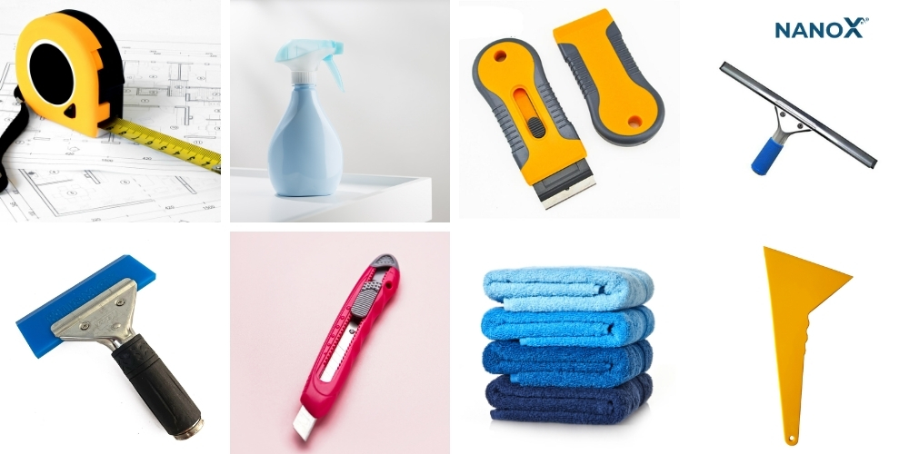 Hướng dẫn cách dán phim cách nhiệt ô tô đơn giản qua 8 bước 2 Người dùng cần chuẩn bị đầy đủ dụng cụ để dán phim cách nhiệt ô tô