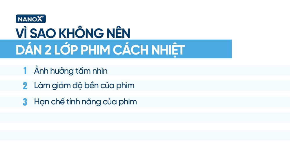 Vì sao không nên dán 2 lớp phim cách nhiệt?