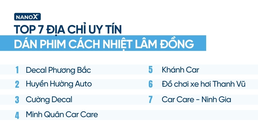 Top 7 địa chỉ dán phim cách nhiệt chất lượng tại Lâm Đồng