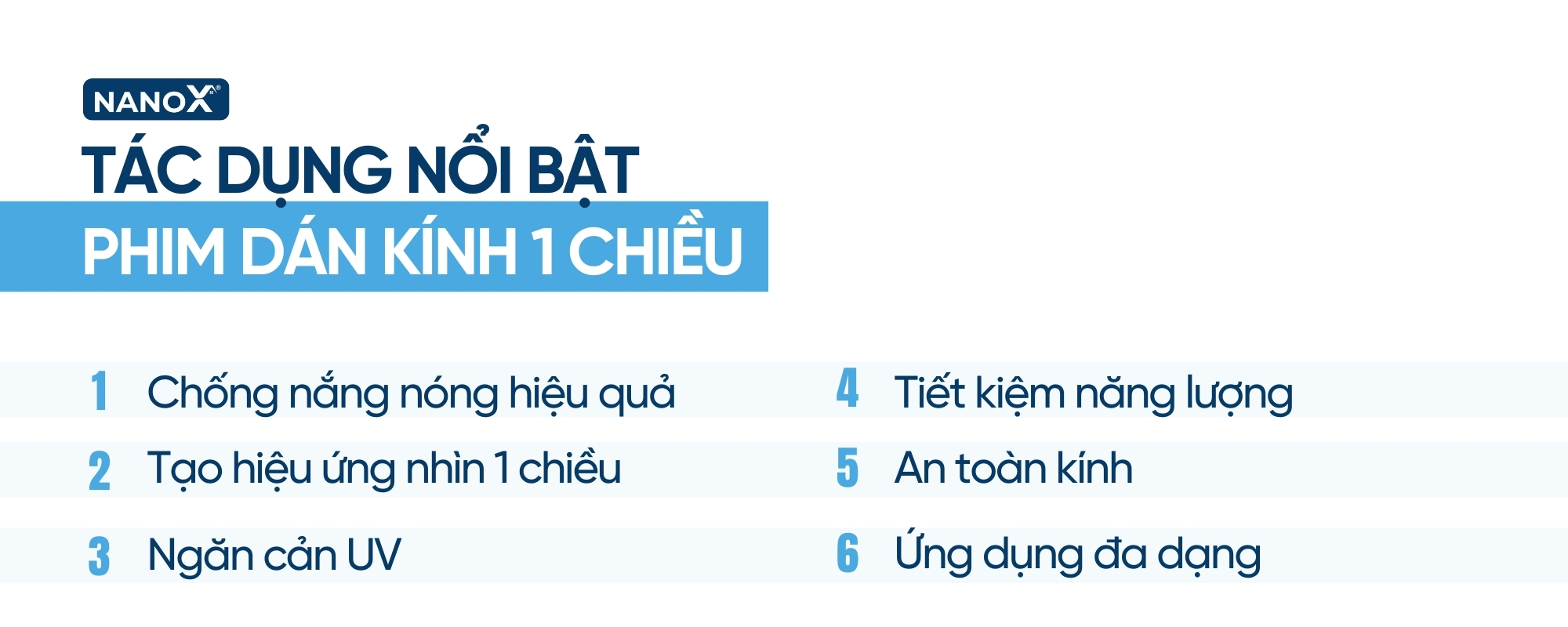 Tác dụng của phim dán kính 1 chiều