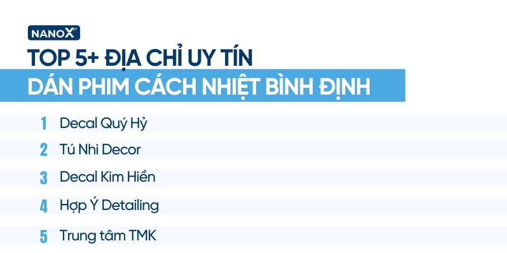 5+ địa chỉ dán phim cách nhiệt uy tín hàng đầu tại Bình Định