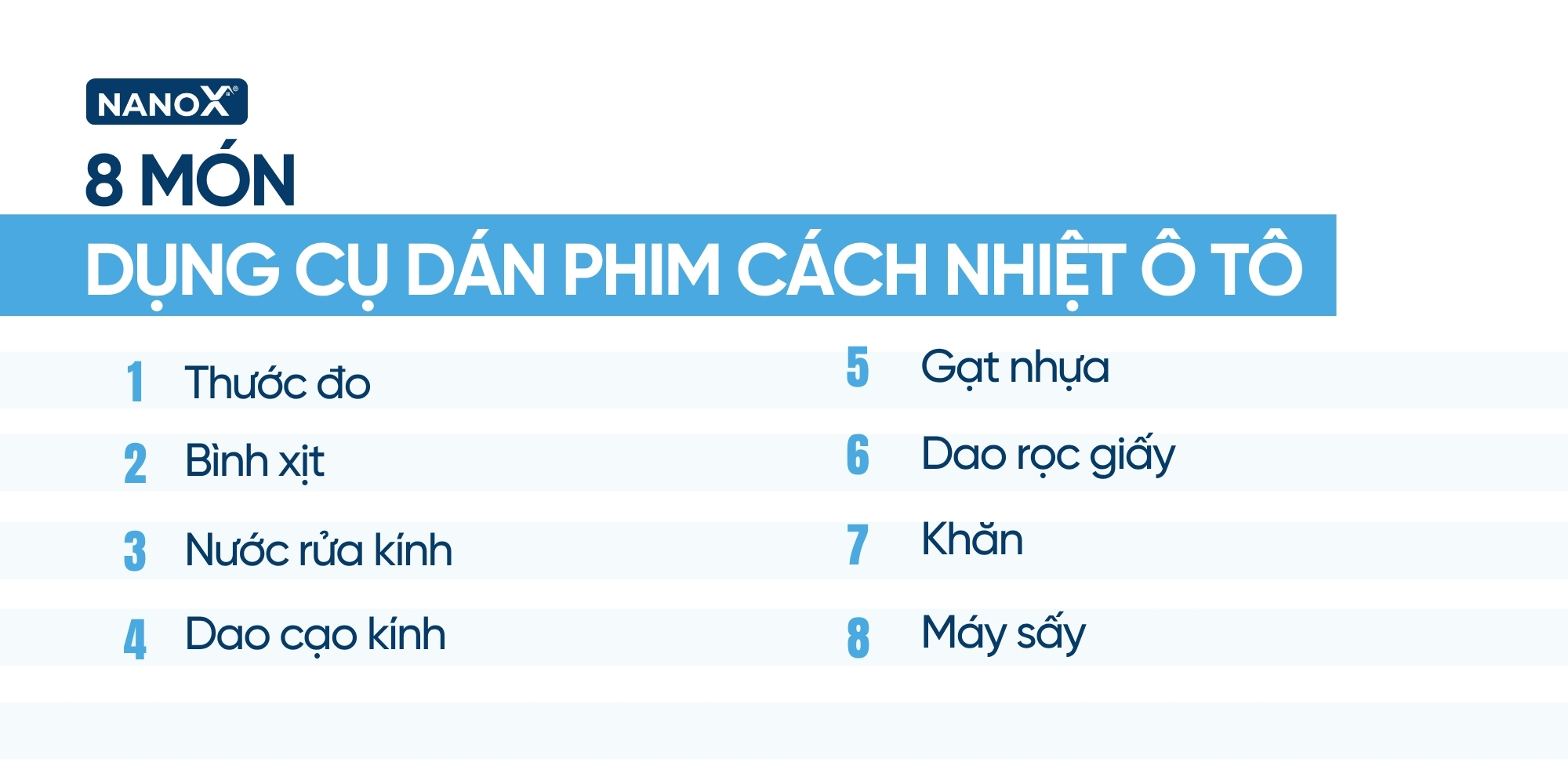 8 Dụng cụ dán phim cách nhiệt ô tô