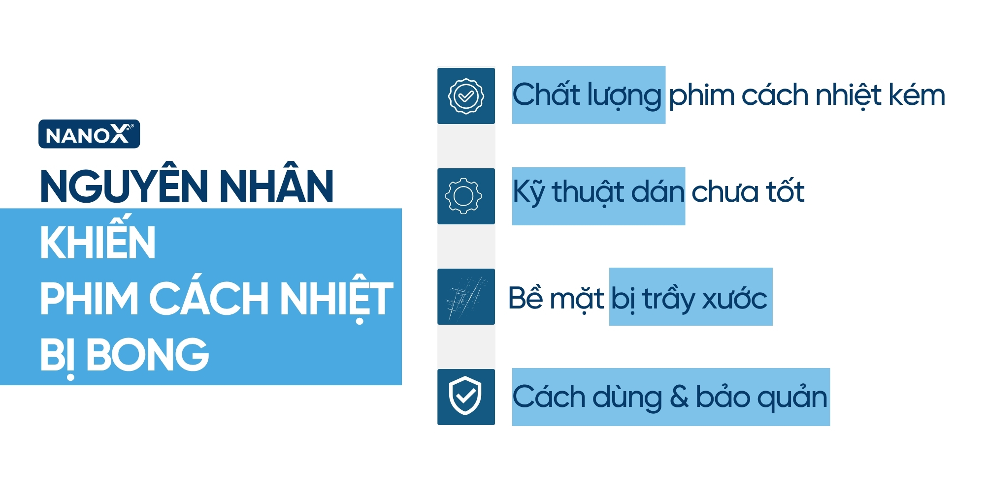 Những nguyên nhân chính khiến phim cách nhiệt bị bong