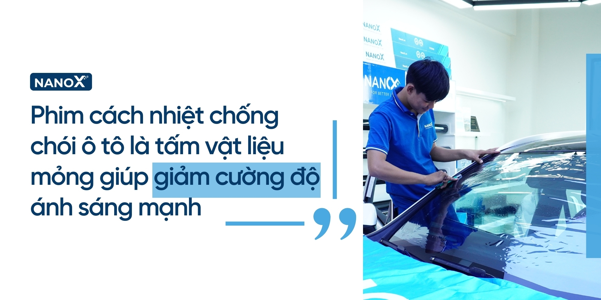 Phim cách nhiệt chống chói ô tô là tấm vật liệu mỏng giúp giảm cường độ ánh sáng mạnh