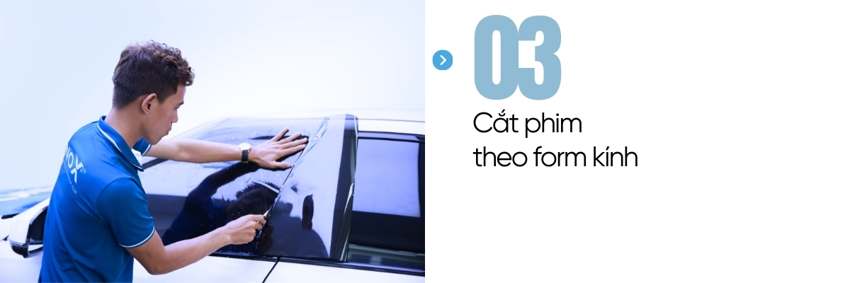 Bước 3 Cắt phim cách nhiệt ô tô theo đúng form của xe