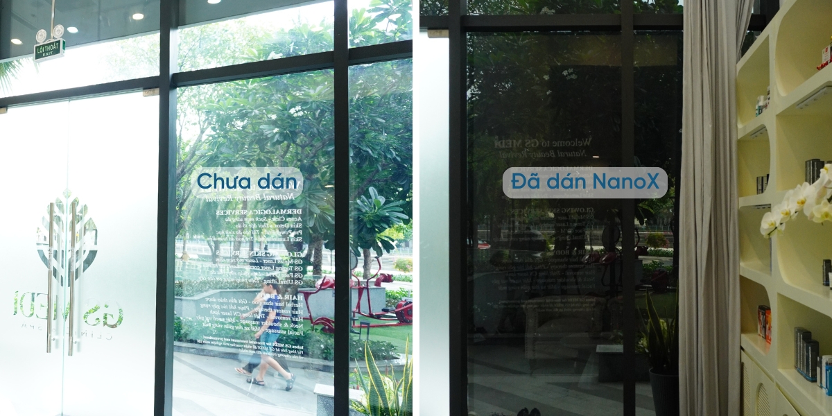 Hình ảnh thi công thực tế dán phim cách nhiệt nhà hàng, khách sạn, cafe NanoX 