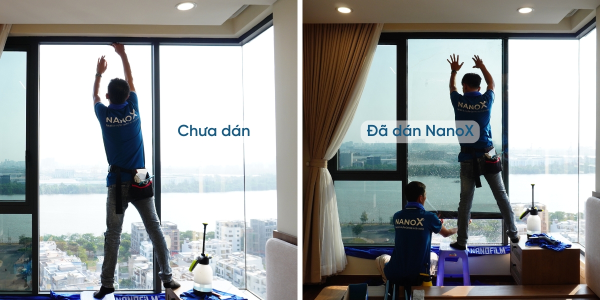 Thi công dán cách nhiệt cửa kính chung cư