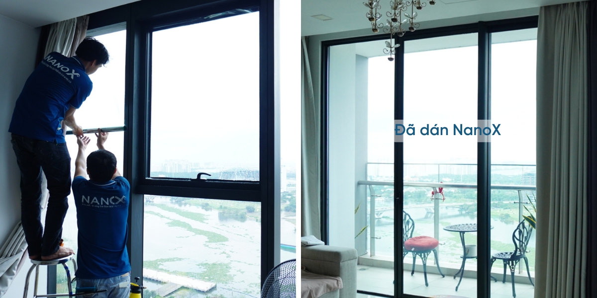 Thi công dán cách nhiệt cửa kính chung cư