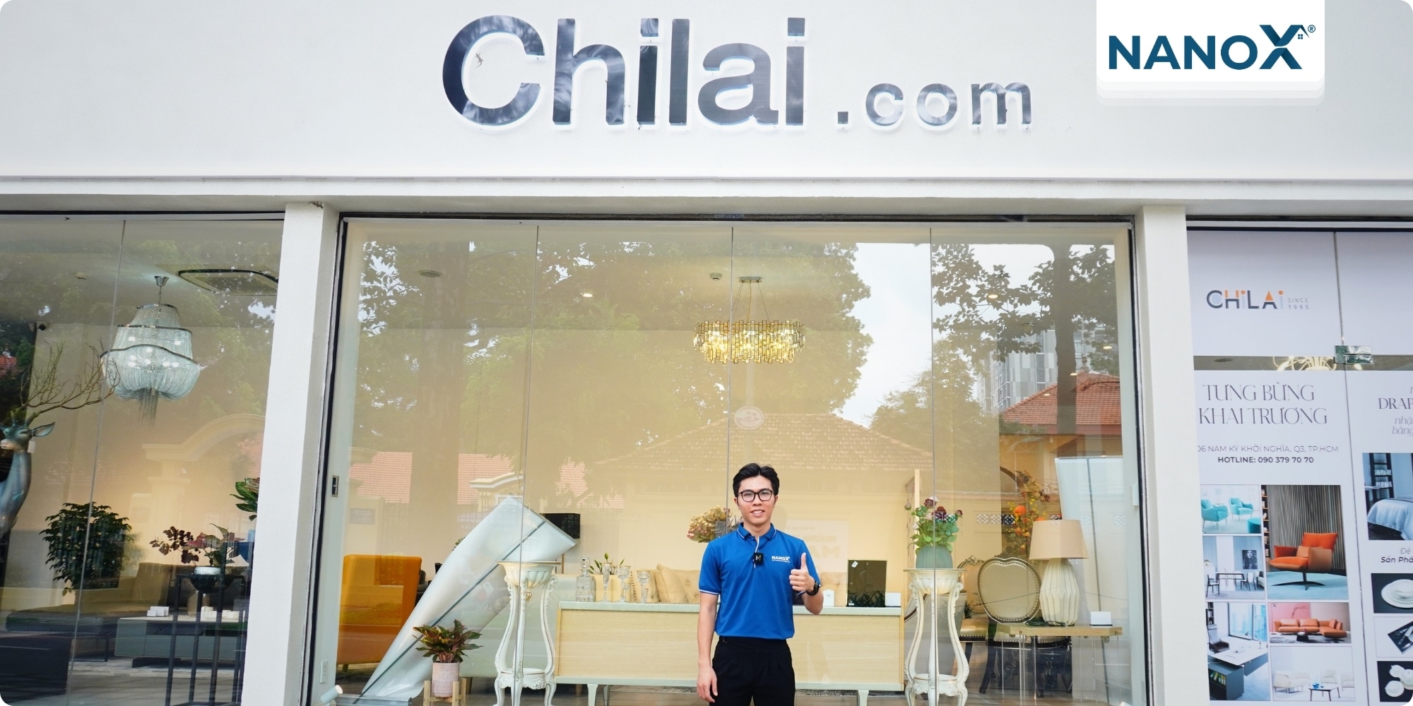 Dán phim cách nhiệt showroom nội thất ChiLai