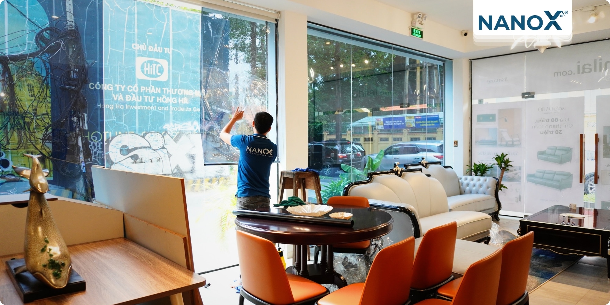 Dán phim cách nhiệt showroom nội thất ChiLai