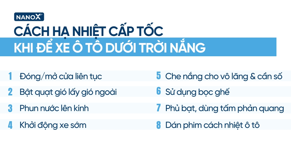 8 cách hạ nhiệt cấp tốc khi để xe ô tô ngoài trời nắng