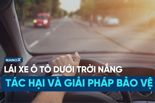 Lái xe ô tô dưới trời nắng