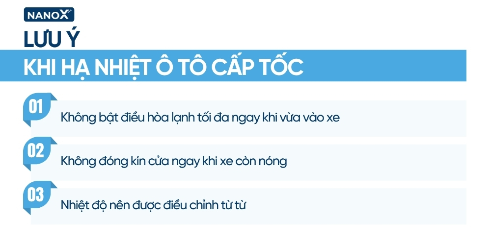 lưu ý khi làm mát xe cấp tốc