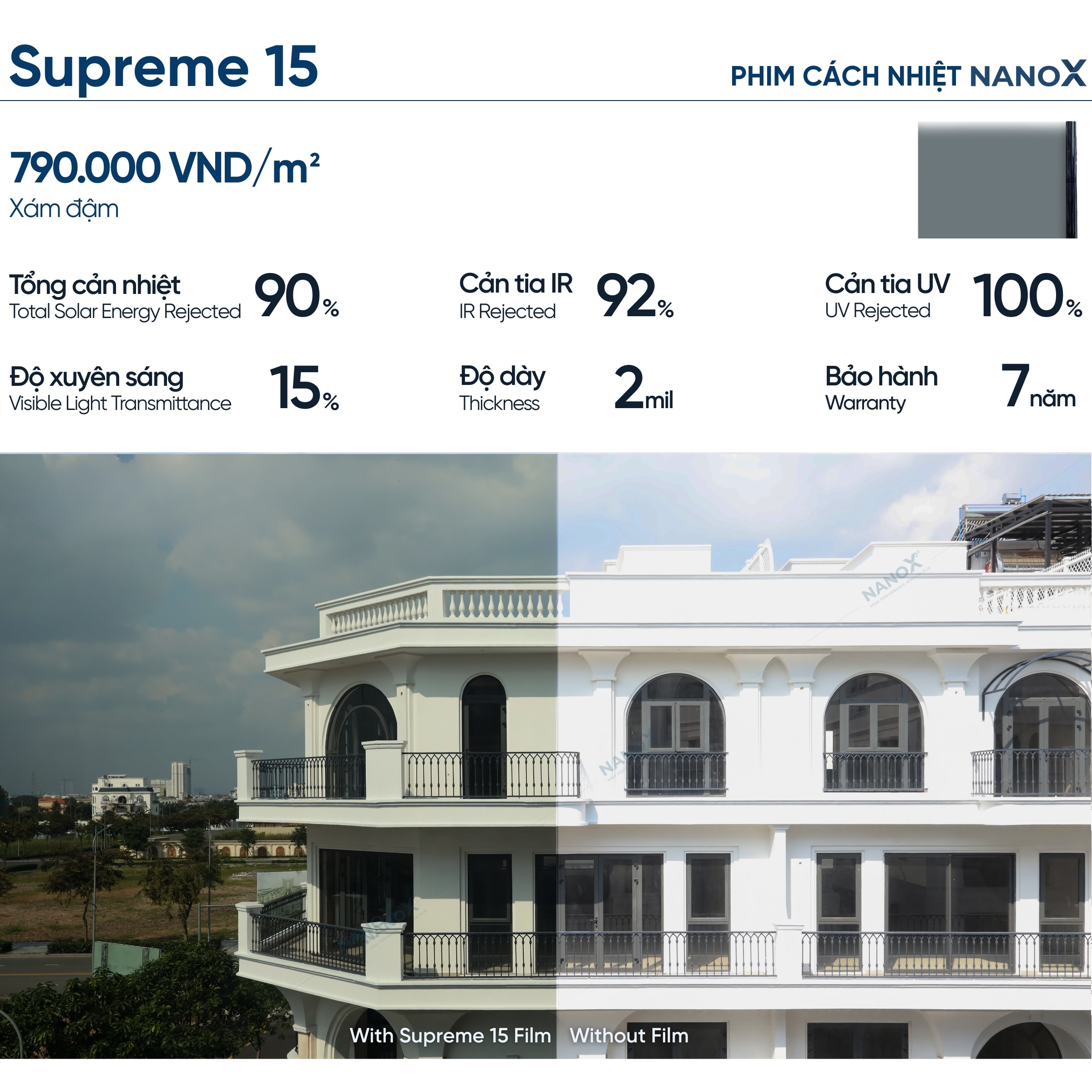 Phim cách nhiệt NanoX Supreme 15 1 NanoX Supreme 15