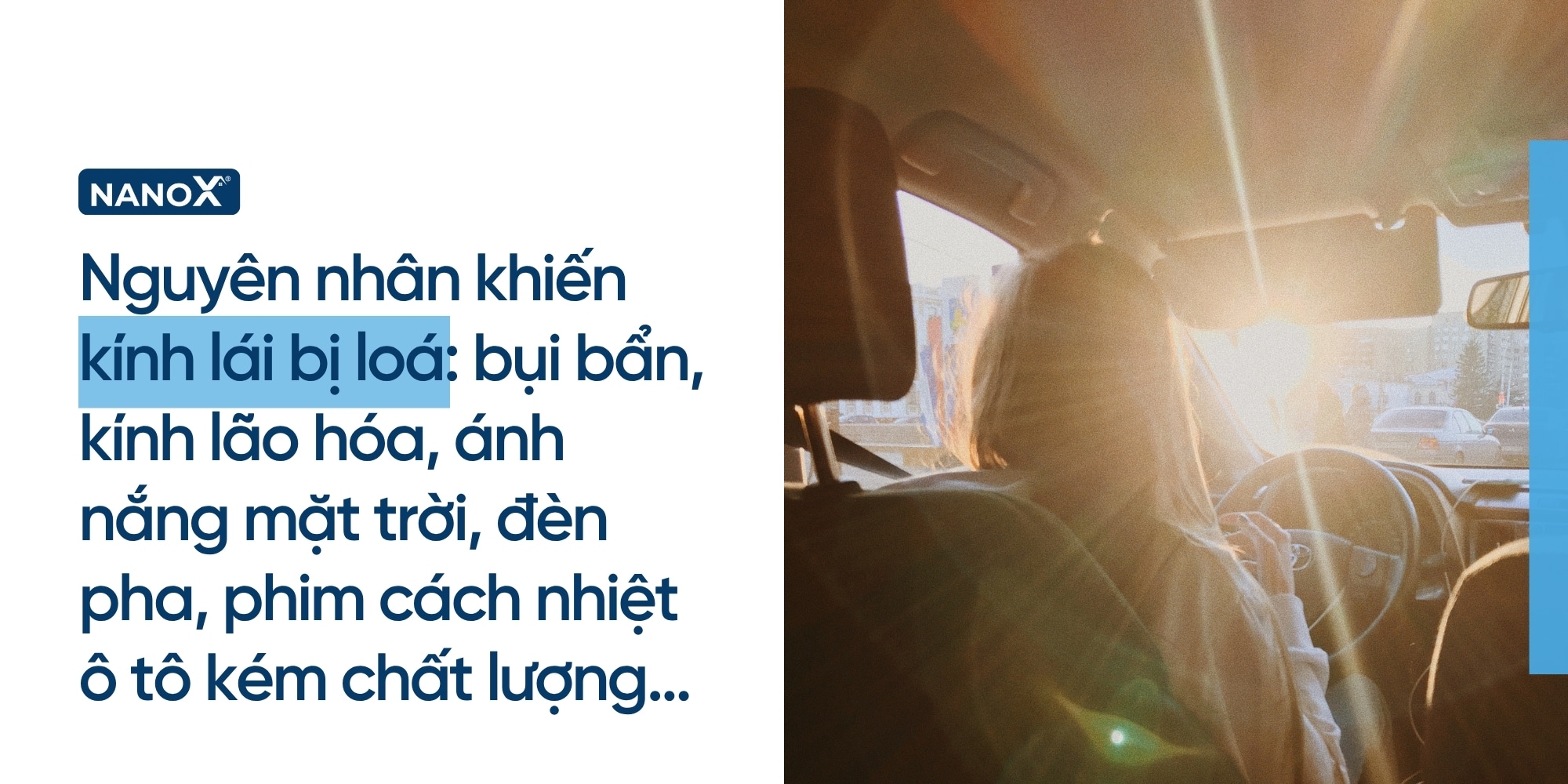 Nguyên nhân khiến kính lái bị loá