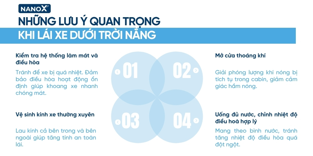 Nhung luu y quan trong khi lai xe duoi troi nang
