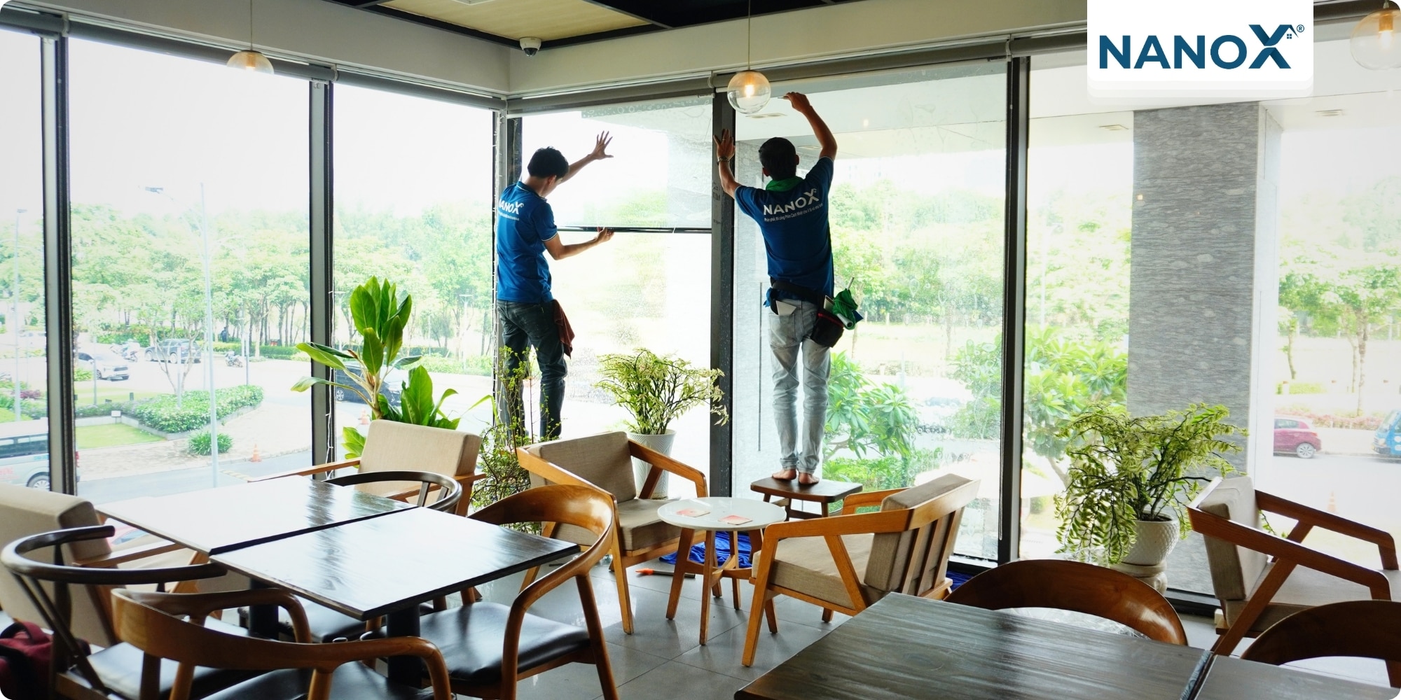 Hochi Cafe 5 Dán phim cách nhiệt quán cà phê Hochi