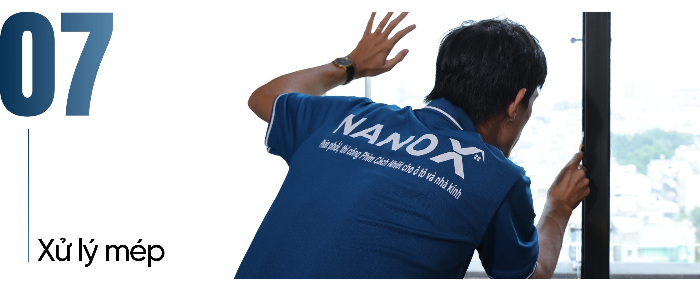 Quy trình thi công dán phim cách nhiệt nhà kính NanoX