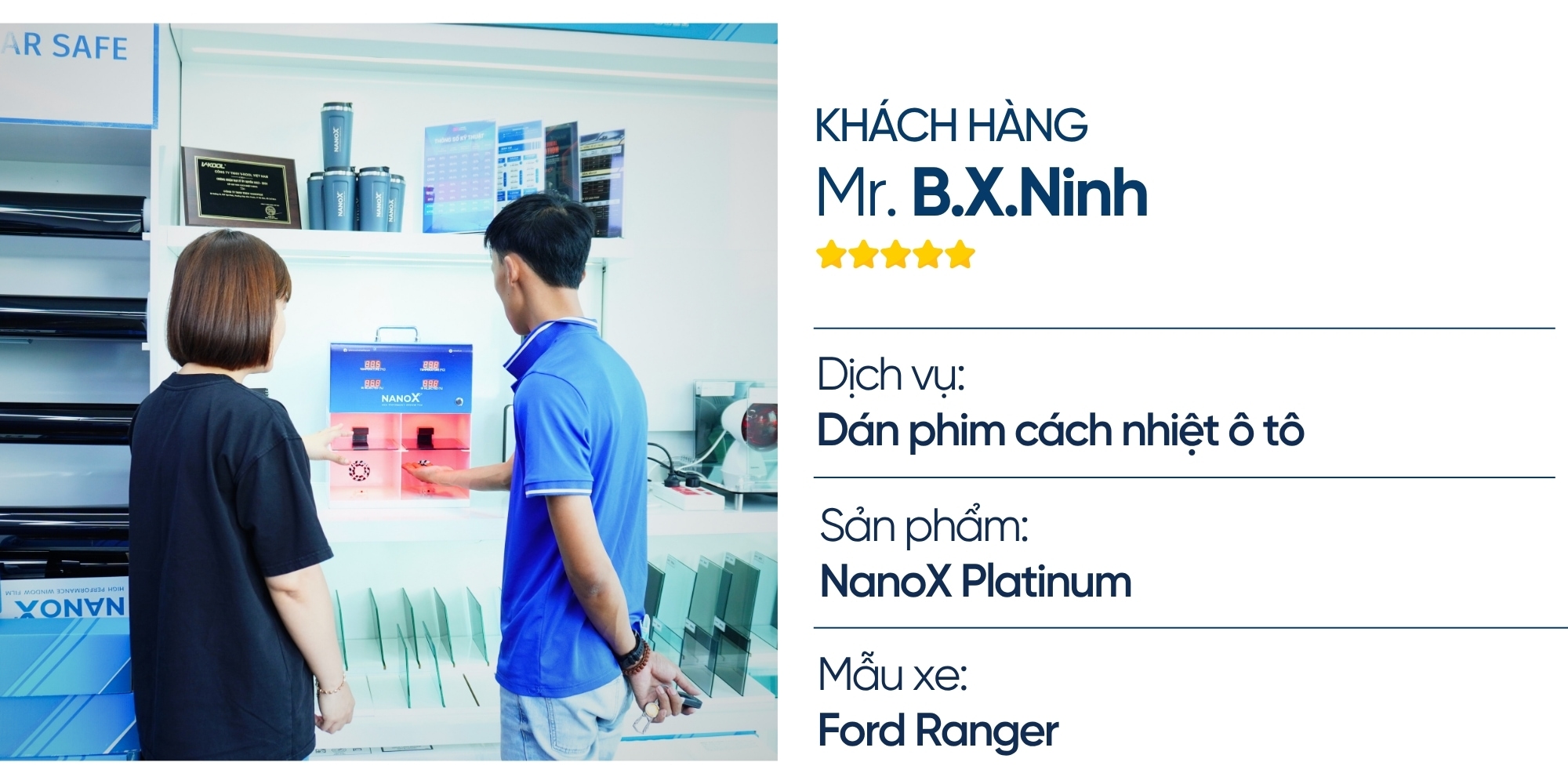 Anh Ninh - Dán phim ô tô Ford Ranger 1 trai nghiem khach hang dan phim cach nhiet o to Ford Ranger 1