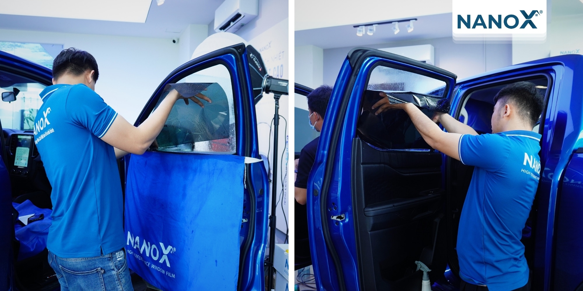 Anh Ninh - Dán phim ô tô Ford Ranger 4 trai nghiem khach hang dan phim cach nhiet o to Ford Ranger 4