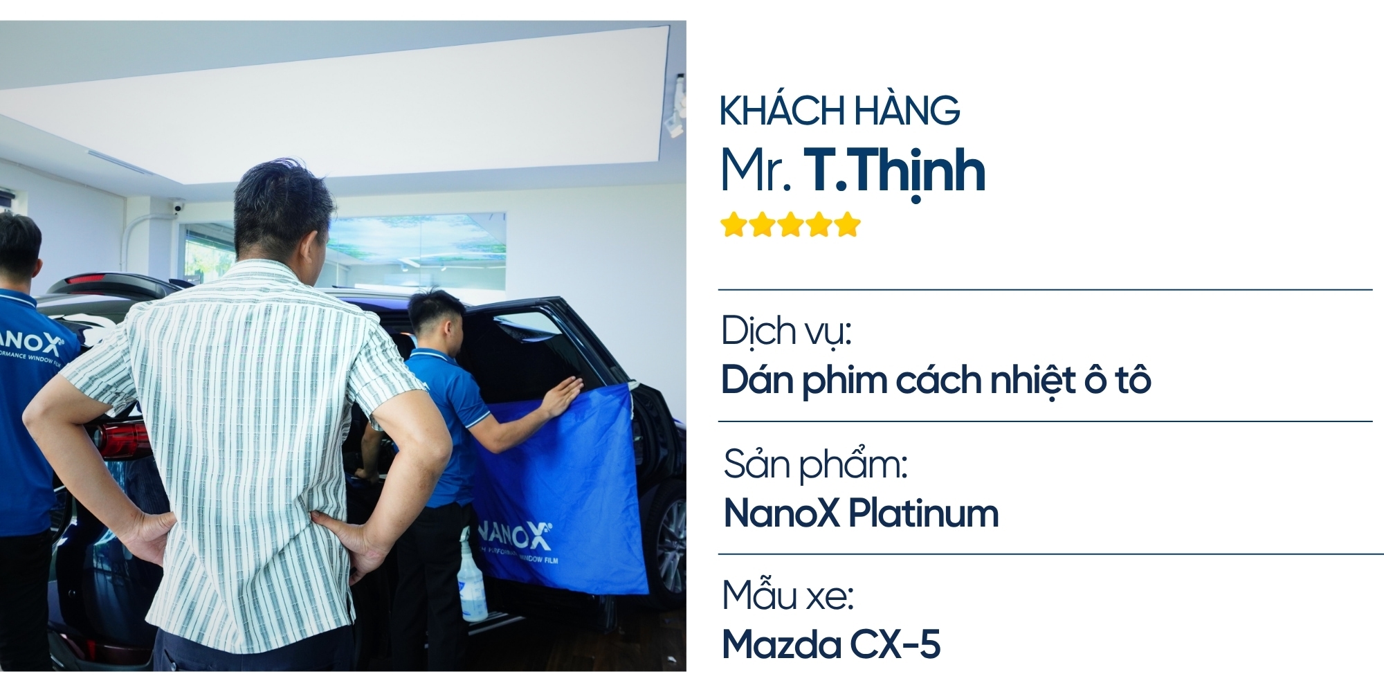 Anh Thịnh - Dán phim ô tô Mazda CX-5 1 trai nghiem khach hang dan phim cach nhiet o to Mazda CX 5 1