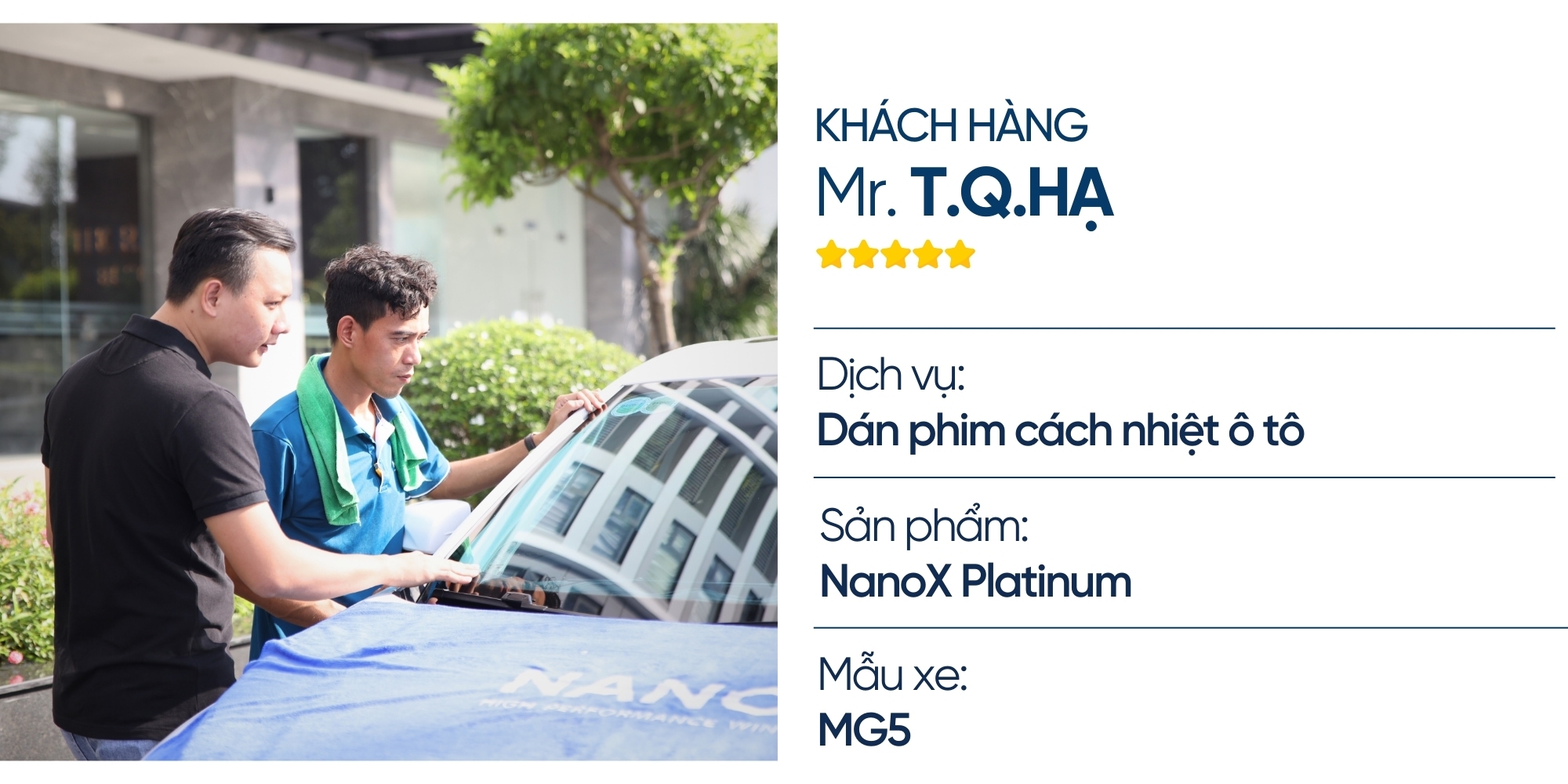 Anh Hạ - Dán phim ô tô MG5 1 trai nghiem khach hang dan phim cach nhiet o to mg5 1 1