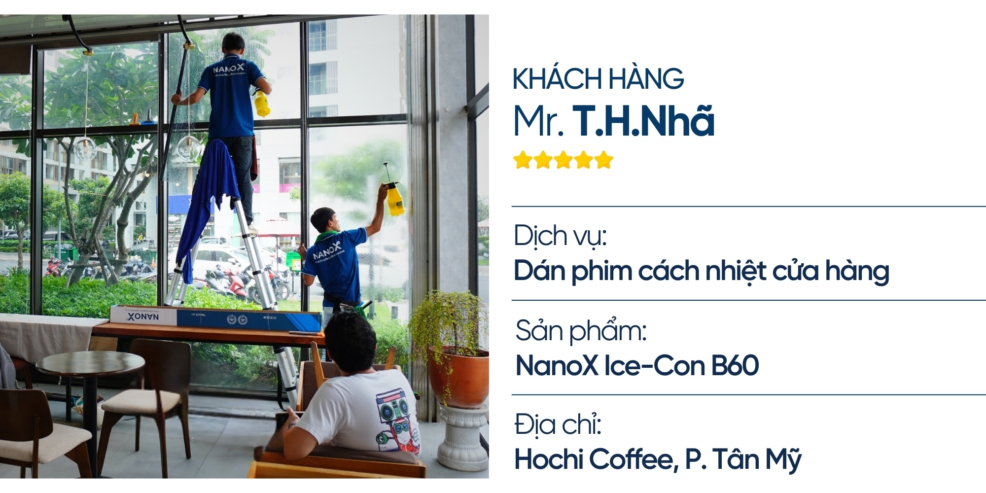 trai nghiem khach hang dan phim cach nhiet quan ca phe hochi 1