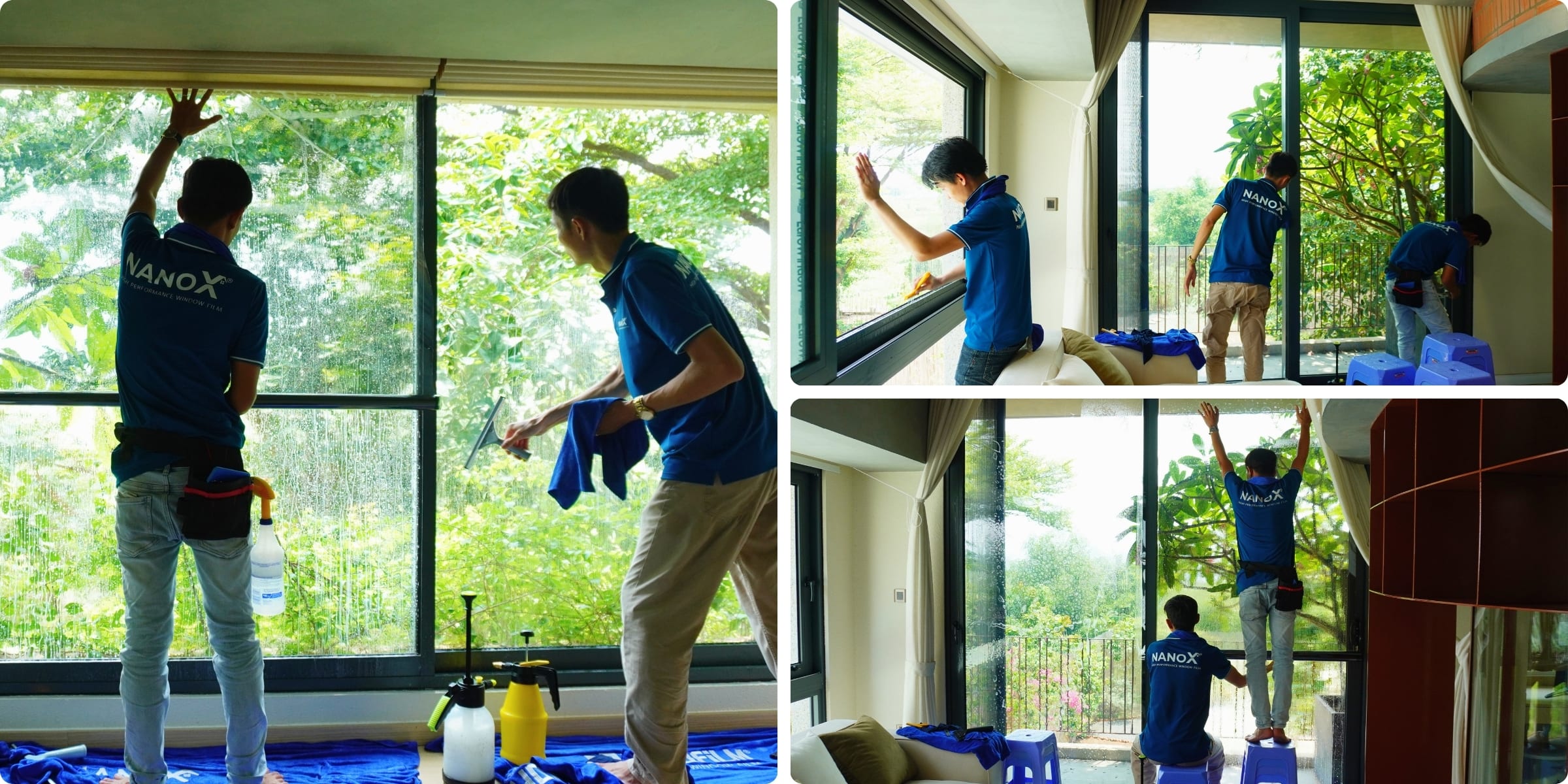 Phim cách nhiệt nhà kính NanoX B30 21 Khách hàng dán phim cách nhiệt NanoX B30 tại nhà phố KDC Phú Hữu