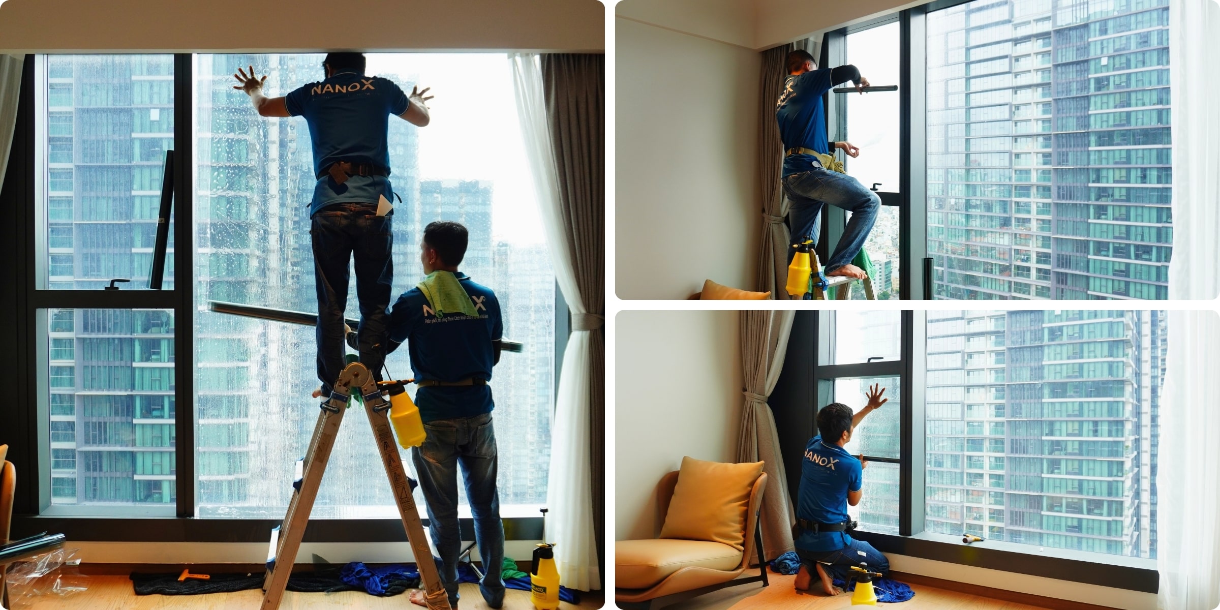 Khách hàng dán phim cách nhiệt NanoX B60 tại căn hộ Grand Marina