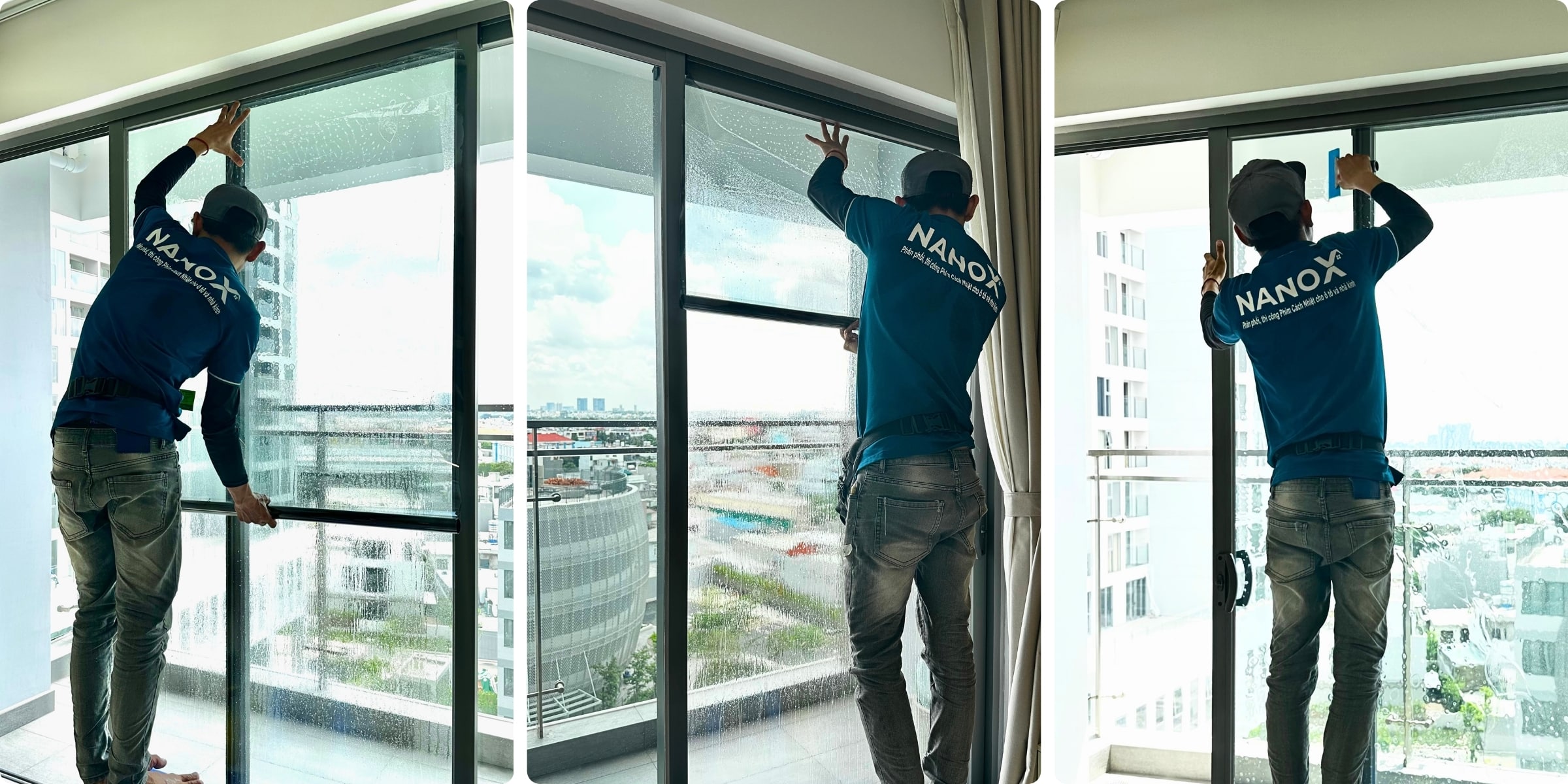 Khách hàng dán phim cách nhiệt NanoX B60 tại căn hộ Urban Green