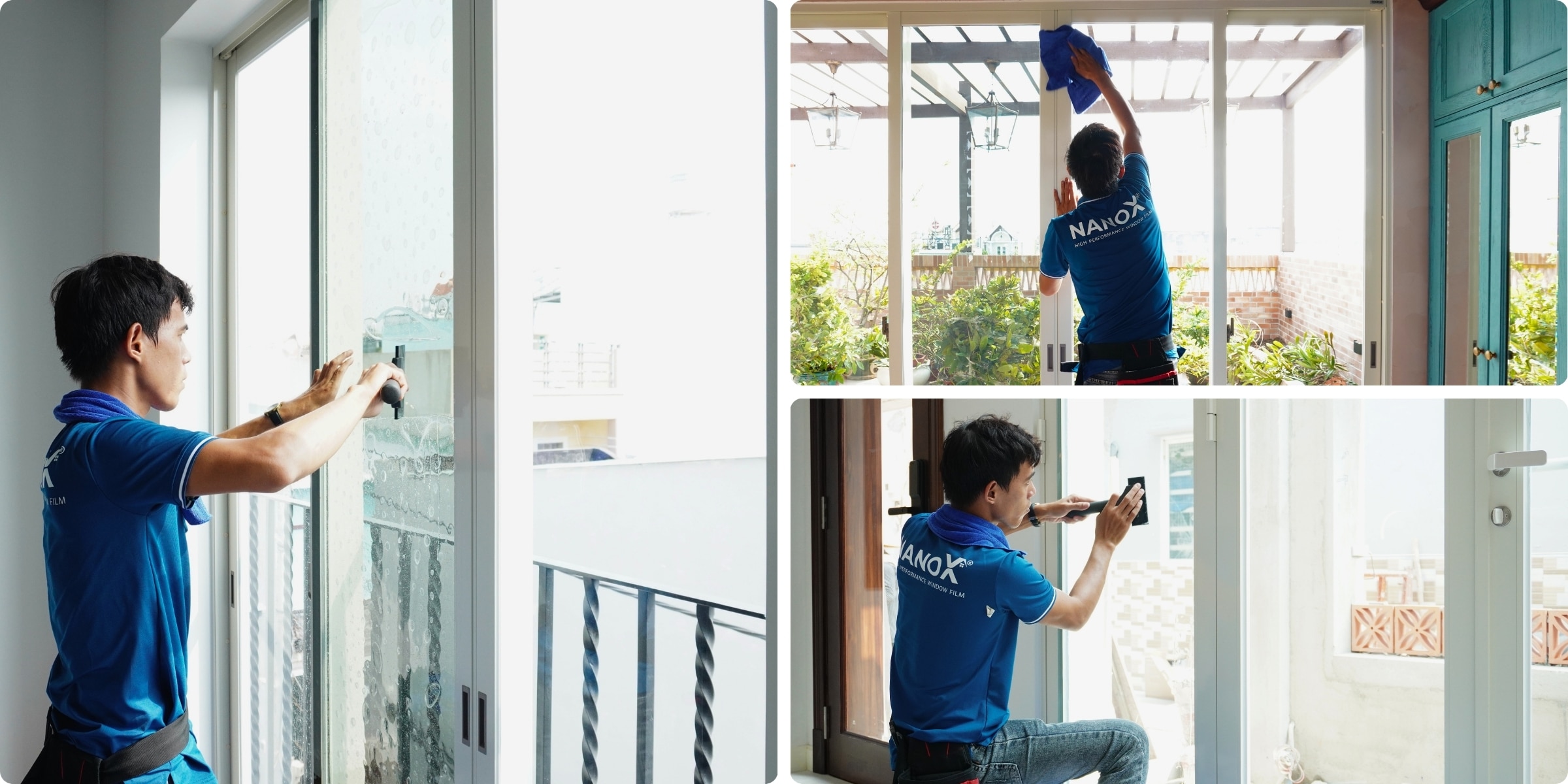 Khách hàng dán phim cách nhiệt NanoX B60 tại nhà phố