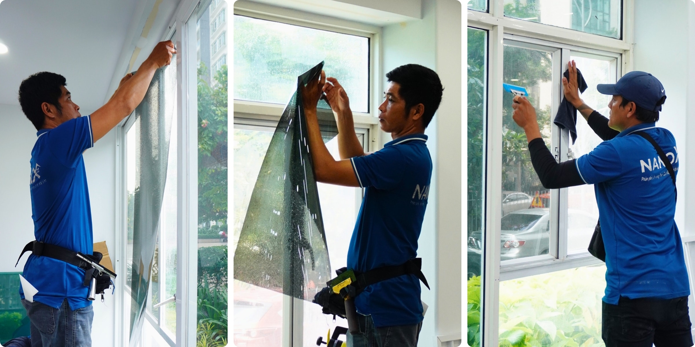 Khách hàng dán phim cách nhiệt NanoX A30 tại văn phòng INNO COMPAS
