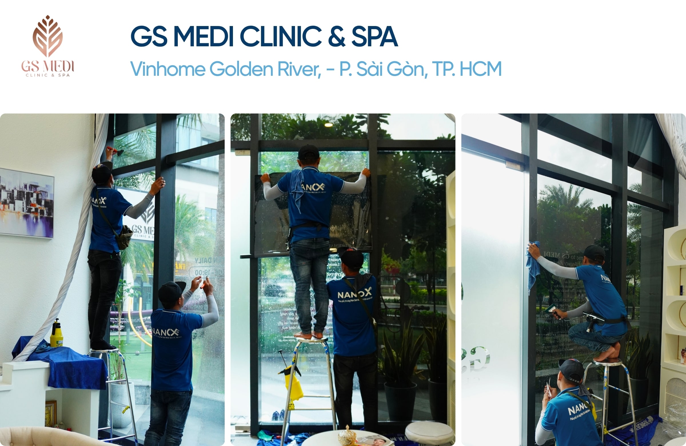 Phim cách nhiệt nhà kính NanoX A5 14 Khách hàng dán phim cách nhiệt NanoX A5 tại spa GS Medi
