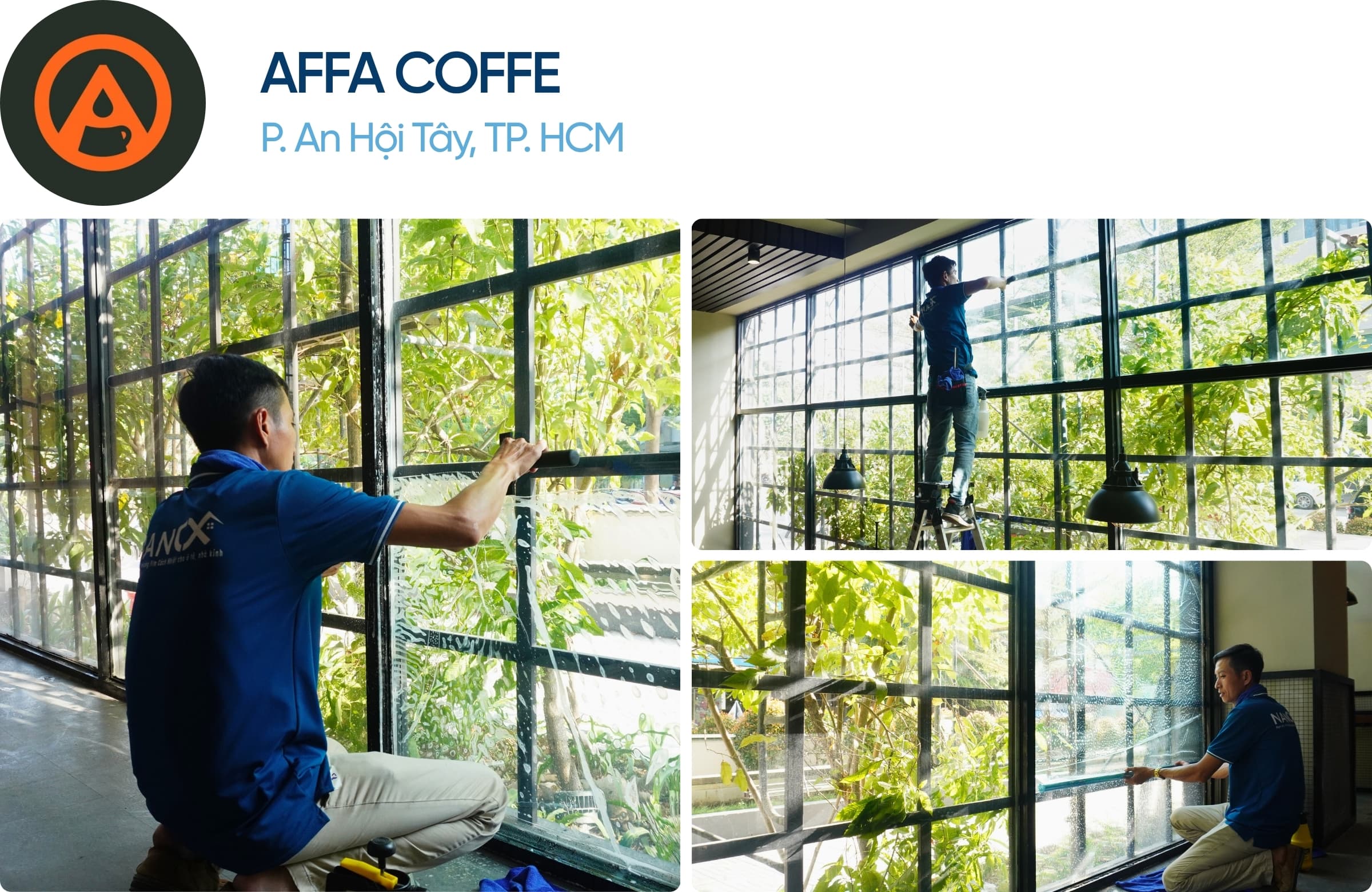 Phim cách nhiệt nhà kính NanoX A75 19 Khách hàng dán phim cách nhiệt NanoX A75 tại cafe Affa