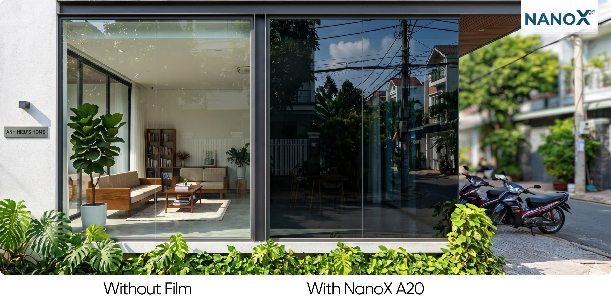 NanoX A20 có thể hạn chế tầm nhìn từ bên ngoài nhờ sự chênh lệch ánh sáng giữa hai môi trường