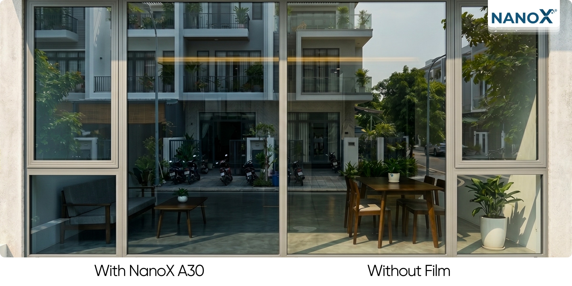 Phim cách nhiệt nhà kính NanoX A30 6 NanoX A30 cũng đạt sự cân bằng tốt giữa ánh sáng và tính riêng tư